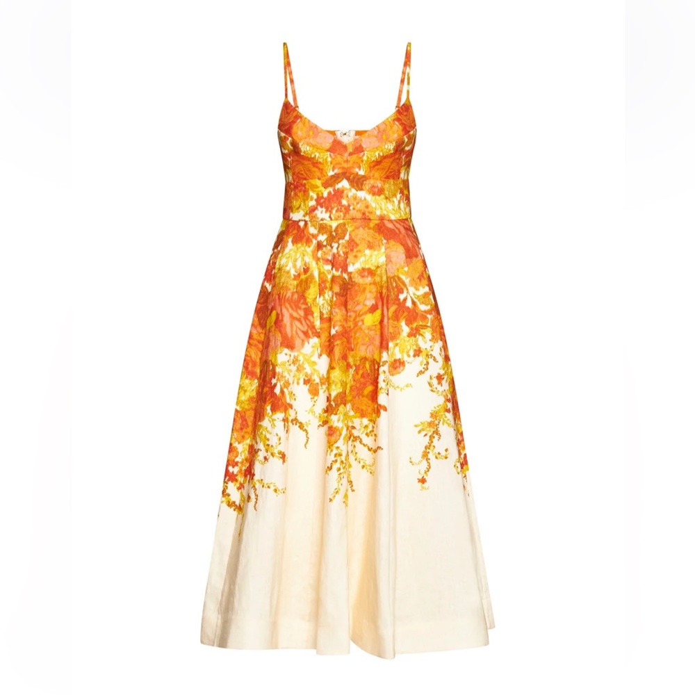 Zimmermann High Tide Picnic Dress Citrus Ikat Floral